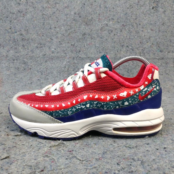 Nike Air Max 95 Ugly Christmas Sweater Shoes Size 3Y Sneakers Kids CT1594-100 SidelineSwap