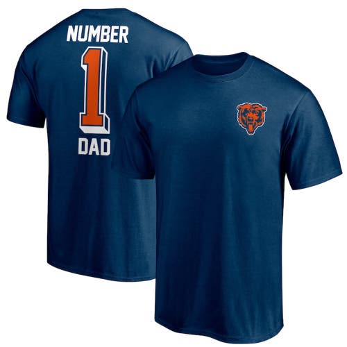 Mens Fanatics NFL Chicago Bears #1 Dad Father's Day T-Shirt Navy Blue Sz Med NWT