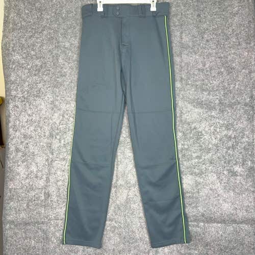 Rawlings Mens Baseball Pants Size 36 Gray Gold Green Snap Button Full Length J