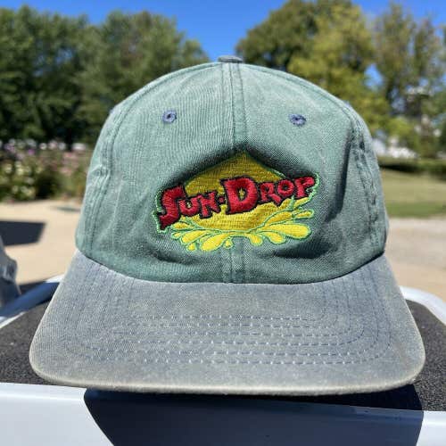 Vintage Sun Drop Soda Drink Strapback Hat “Need A Lift?” Shawano Wisconsin RARE
