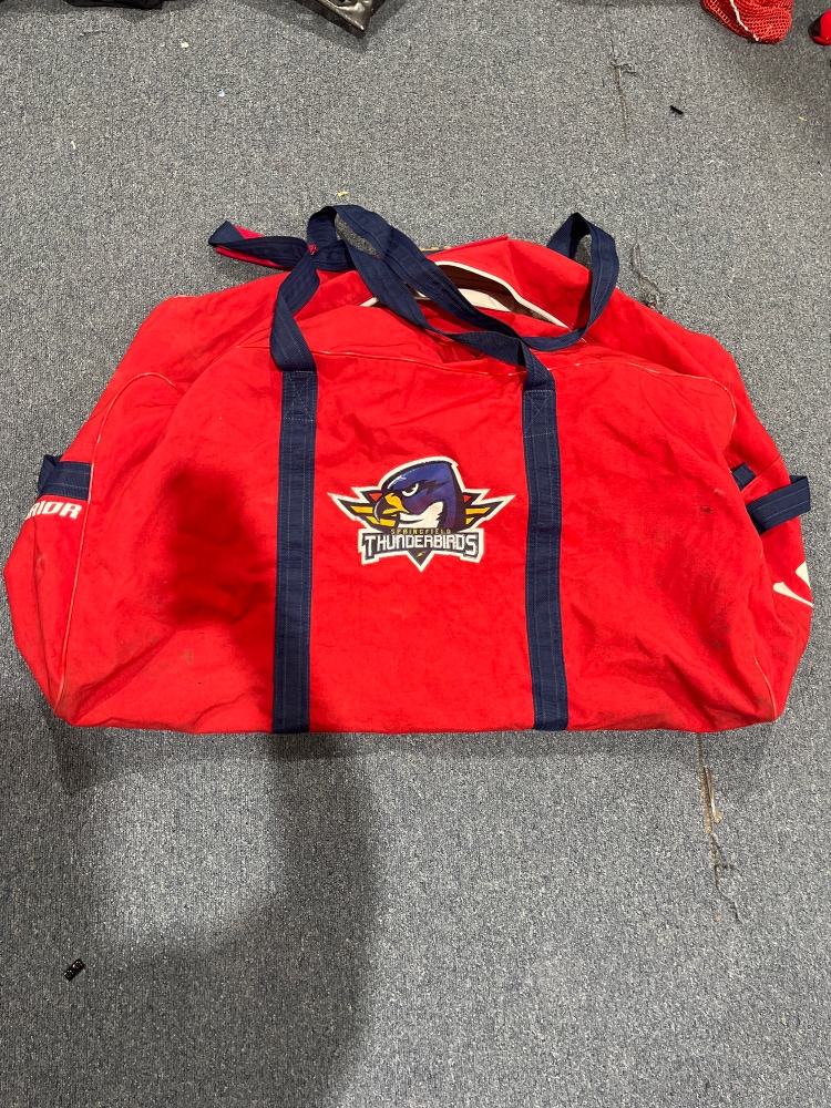 Used Red Warrior Springfield Thunderbirds Pro Stock Player Carry Hockey Bag #30