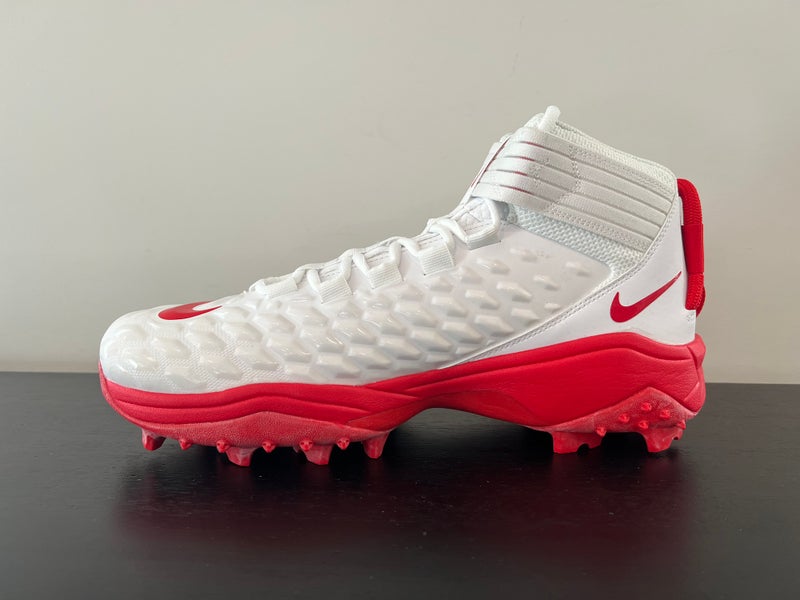 Nike Force Savage Pro TD Football Cleats White Red 918346-160 Mens size  11.5