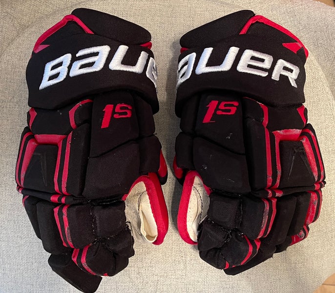 Used Blackhawks Bauer Supreme 1S Gloves 13" Alex NYLANDER Pro Stock