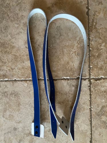 True / CCM goalie pad boot strap leather royal blue