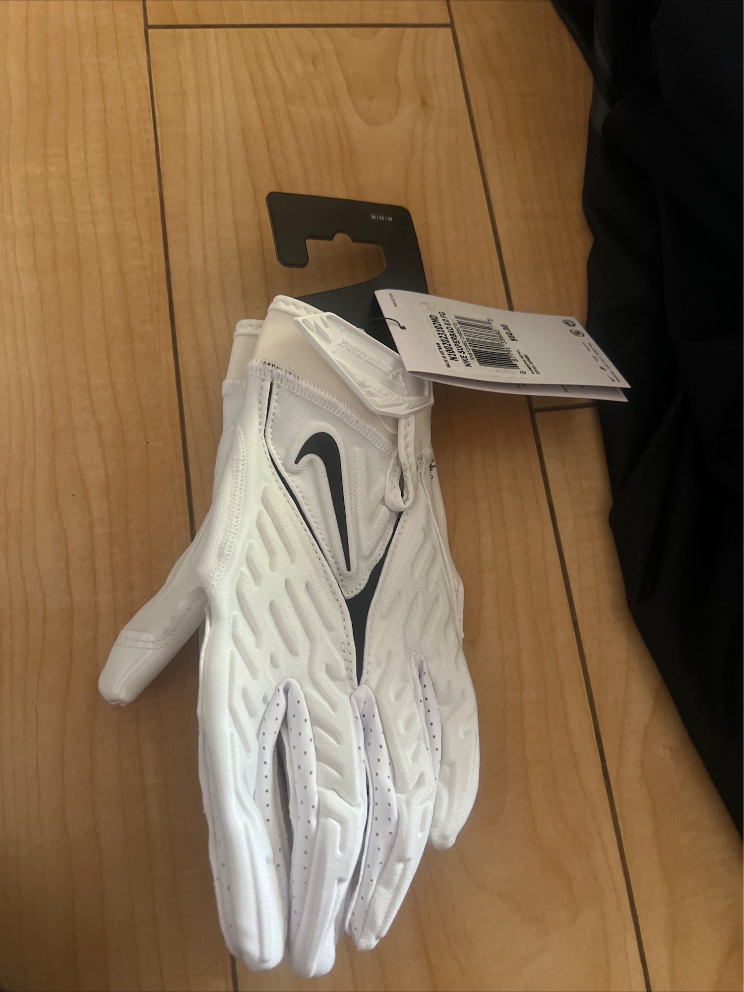 Men's Nike Alpha Superbad 6.0 Padded Football Gloves White/Black