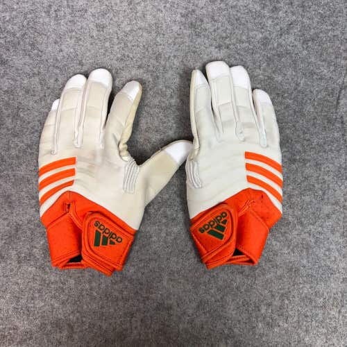 Adidas Mens Football Gloves Extra Large White Orange Any Position Pair Sports