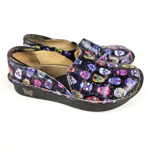 Alegria DEB-484 Debra Sugar Skulls Clogs Loafer Dia De Los Muertos Size: 37 / 6