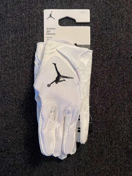 Nike Jordan Vapor Jet 7.0 MagnaGrip White Football Gloves Size Medium