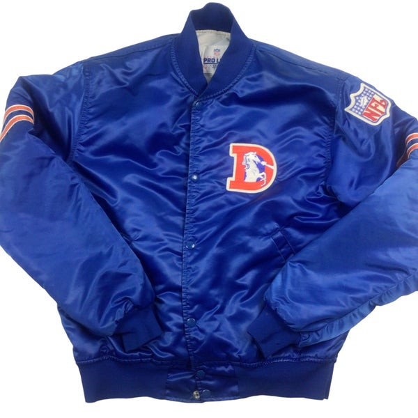 90's Denver Broncos Blue Satin Jacket