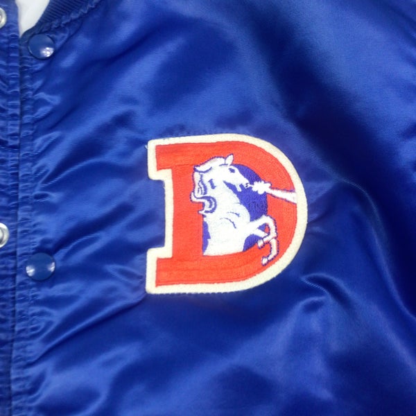 90's Denver Broncos Blue Satin Jacket