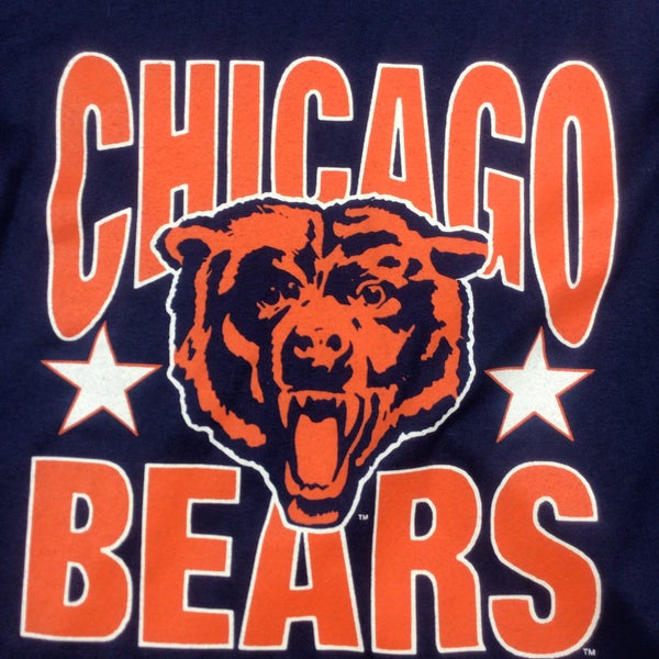 NFL, Shirts, Chicago Bears Retro Shirt Medium Navy Blue Orange Football  Nfl