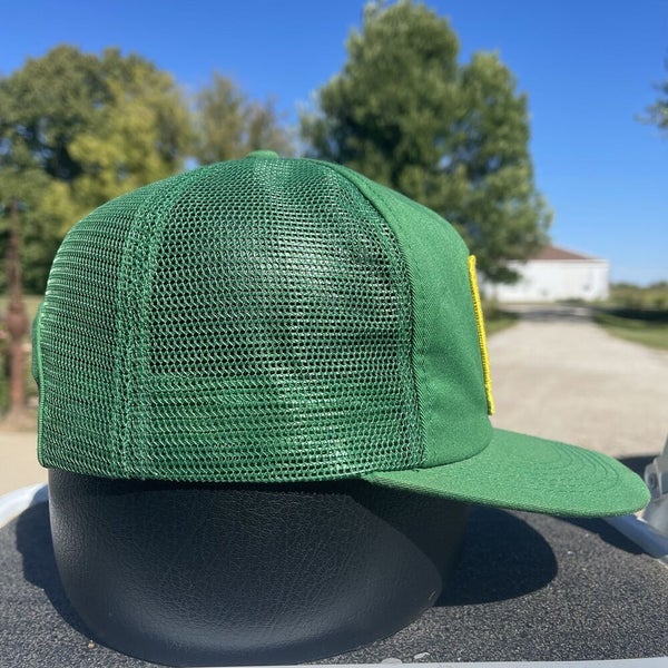 John Deere Vintage Mesh Trucker Hat Cap with Patch Rare Green White K-Brand  USA