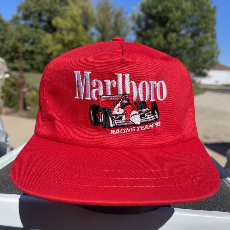 Vintage 90s Deadstock Marlboro Train Adventure Unlimited Gear Cigarettes Tobacco Strapback Hat Baseball Cap