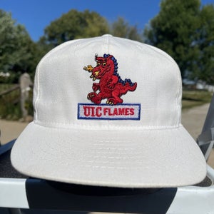 Vintage UIC Flames Dragon Snapback Hat Cap RARE University Square Chicago USA