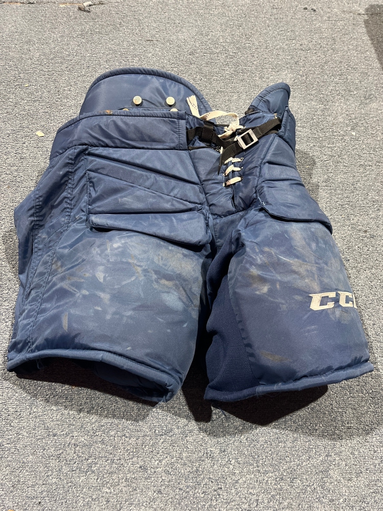 Game Used Blue CCM HPG 14A PRO Stock Goalie Pants Norfolk Admirals Fit 1