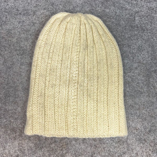 North Face Womens Hat Beige Beanie Lightweight Knit Sports Logo Fall Winter Cap