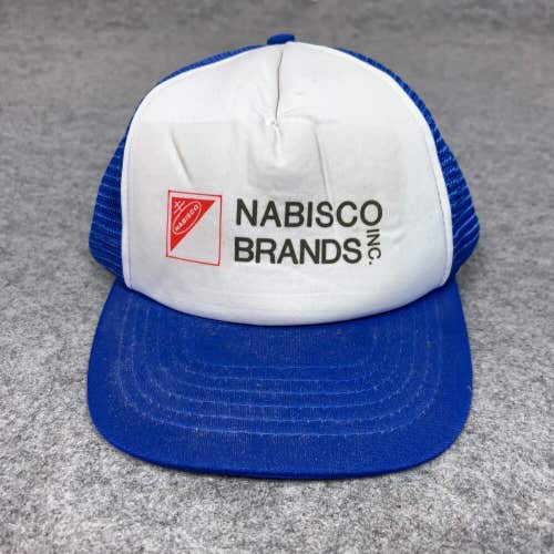 Nabisco Mens Hat Snapback Blue White Vintage Logo Solid Cap Adjustable Top