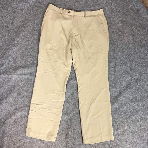 Cutter & Buck Men Pants 38x32 Beige Dress Khaki Straight Work Solid Actual 38x30