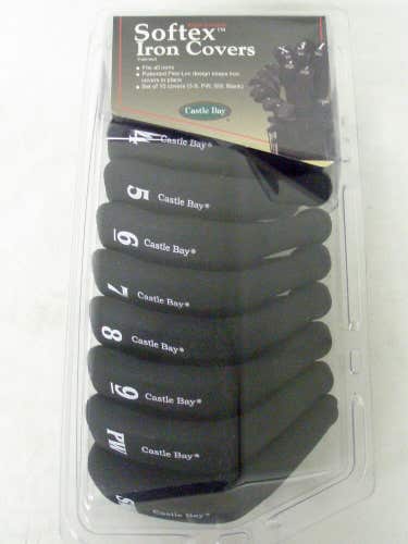 Castle Bay Softex Iron Covers (RIGHT-HANDED, Set of 10, Black) Golf NEW