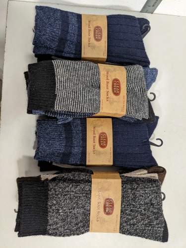 Clear Creek Wool Boot Socks Men's Size 6-12 Assorted colors New