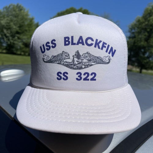Vintage USS Blackfin SS 322 Submarine Ship United States Navy Mesh Trucker Hat