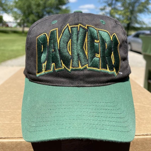 Vintage 90s Green Bay Packers Hat Team NFL Drew Pearson Spellout