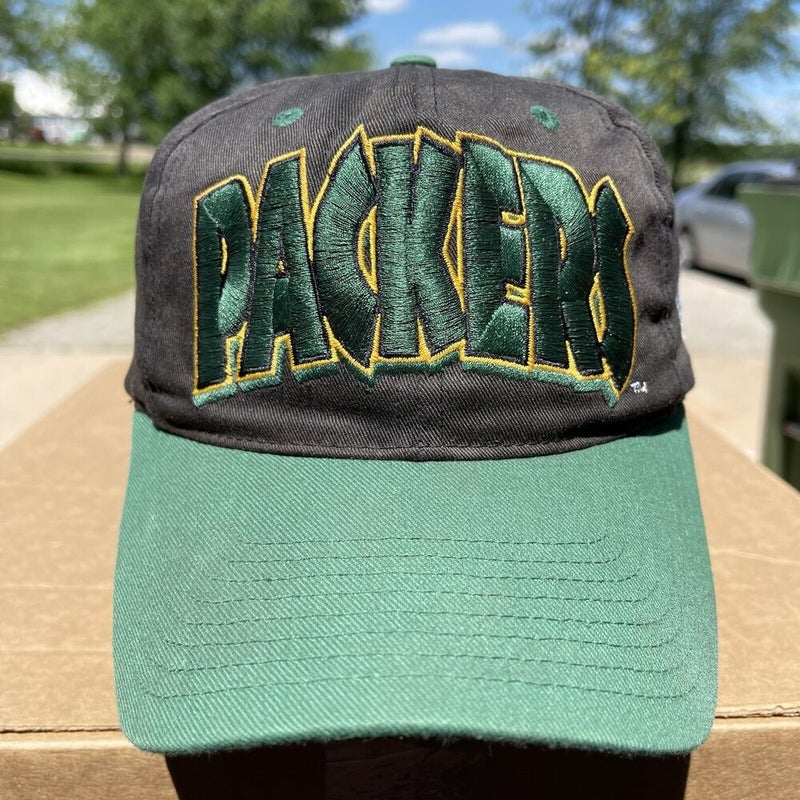 Vintage Green Bay Packers Eastport Embroidered Spellout Snapback Script Hat Rare