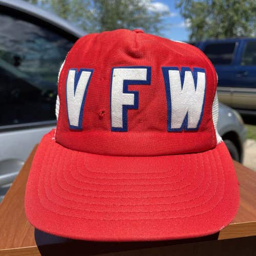 Vintage VFW Veterans Of Foreign Wars Trucker Military America Snapback Hat Cap