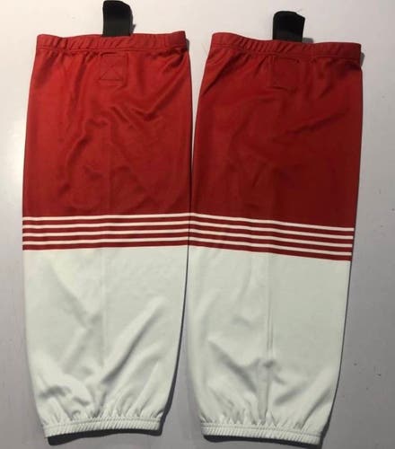 Team hockey socks senior adult XL Red/white