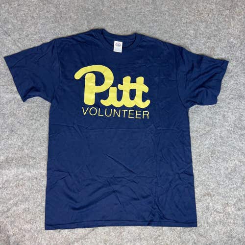 Pittsburgh Panthers Mens Shirt Large Navy Gold Short Sleeve Tee NCAA Sports A