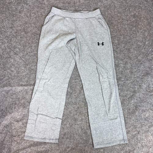 Under Armour Mens Pants Small Gray Black Logo Pockets Casual Drawstring Gym