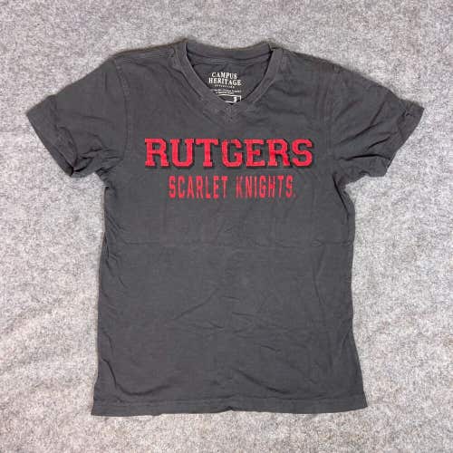 Rutgers Scarlet Knights Mens Shirt Small Gray Short Sleeve Tee Top NCAA Football