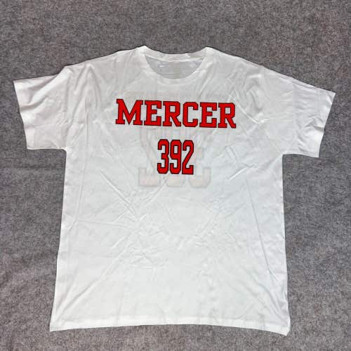 Mercer Bears Mens Shirt Extra Large White Orange Short Sleeve Tee NCAA Football