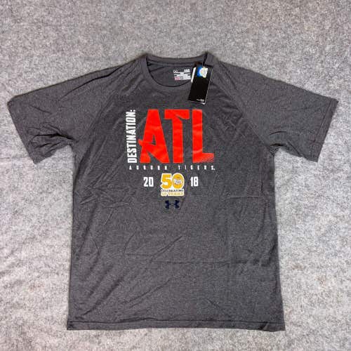 Auburn Tigers Mens Shirt Large Gray Under Armour Short Sleeve NCAA Football NWT