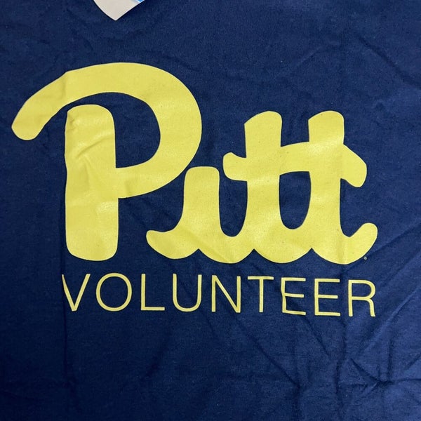 Pittsburgh Panthers Mens Shirt Large Navy Gold Short Sleeve Tee NCAA Basketball