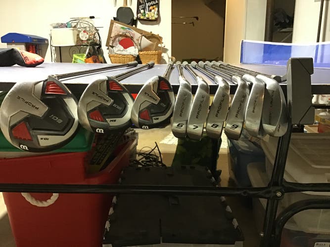 Used Men's Wilson Right Handed Profile Clubs (Full Set) Regular Flex 10 Pieces
