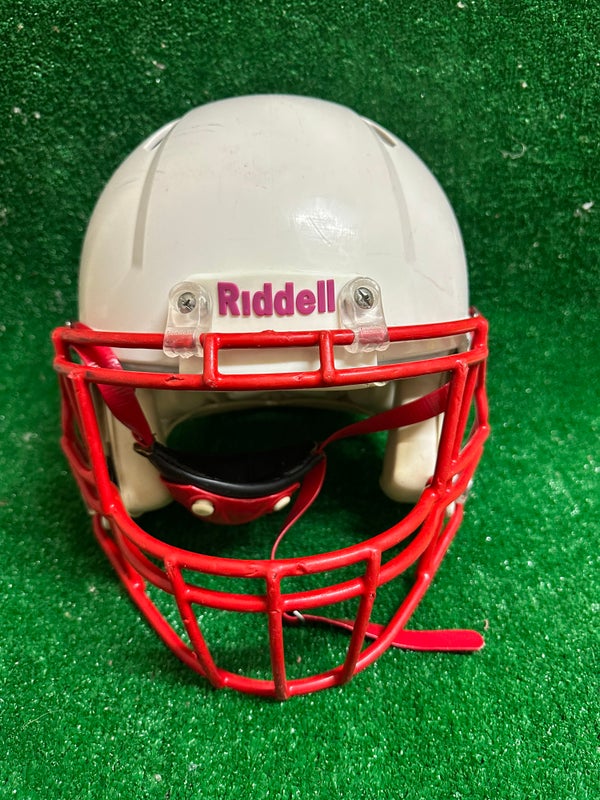 Matte White with Scarlet Red Mask Blank Riddell Revolution SPEED Mini  Football Helmet