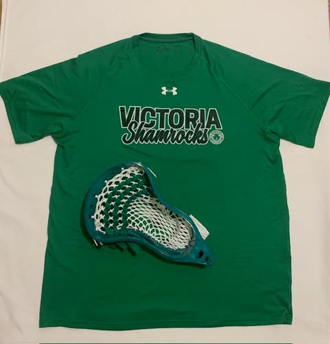 Victoria Shamrocks Under Armour Dri-Fit Tee & New Box Strung Emerald Lacrosse Head