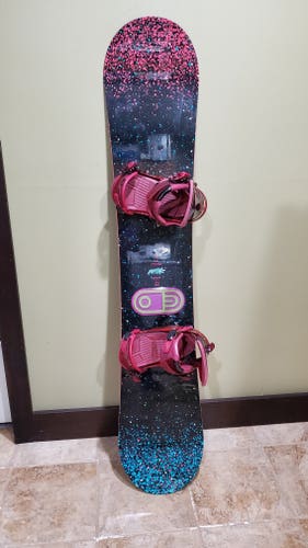 Ride snowboard 151cm with Ride Medium binding red/ black/ blue.