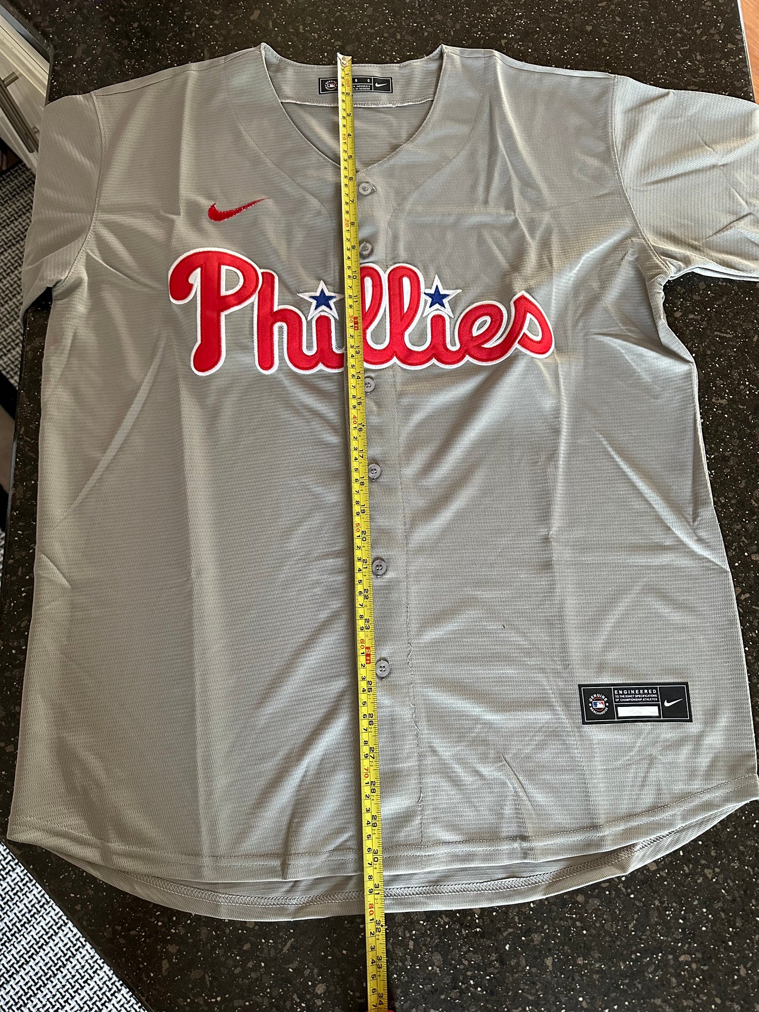 Philadelphia Phillies Blank Game Issued Grey Jersey 48 DP44196