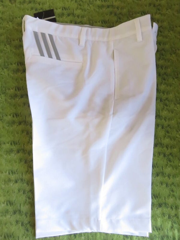 NEW * Adidas ULTIMATE 3 Stripe Golf Shorts - Size 34 - White
