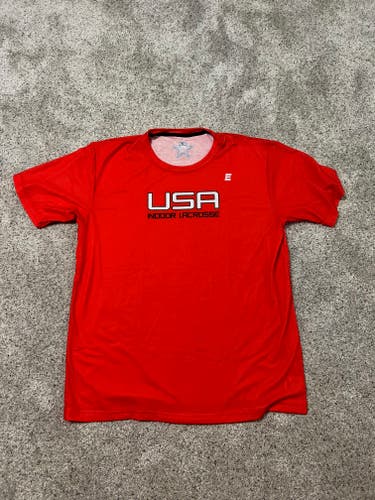 USA Indoor Lacrosse Red Adult Unisex Epoch Performance T-Shirt