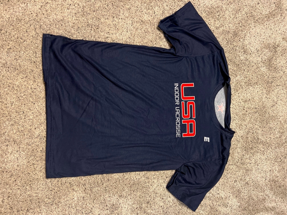 USA indoor Lacrosse - Navy Blue New Adult Unisex Epoch Performance T-Shirt