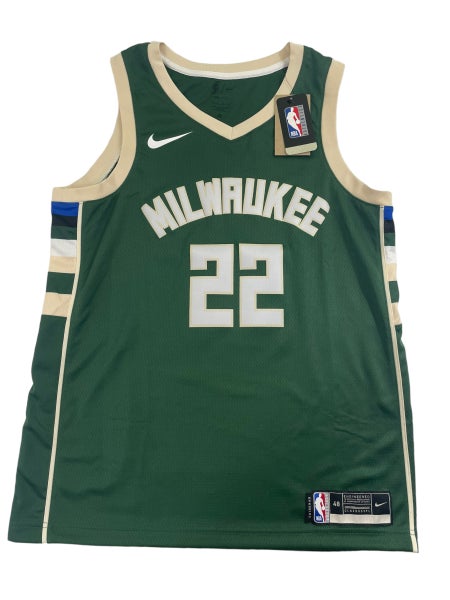 Milwaukee Bucks Nike Khris Middleton Icon Dri Fit Jersey Green Men's Size  Large