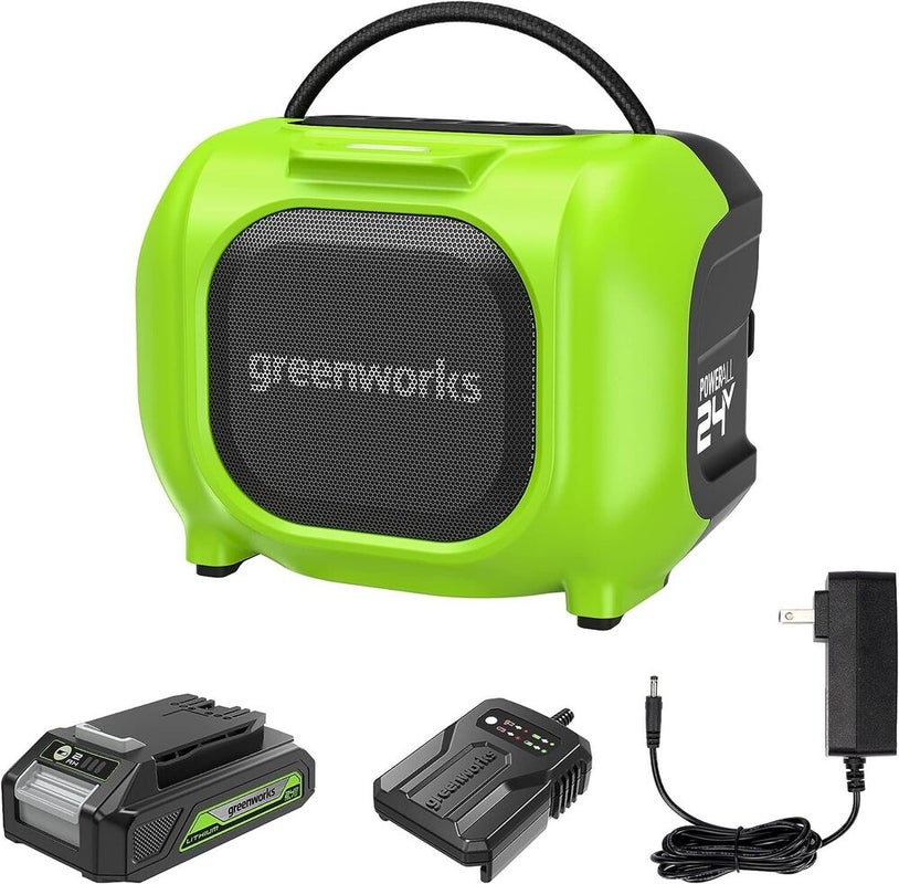 NEW $80 Greenworks Bluetooth Wireless Portable Speaker complete with 24V Battery