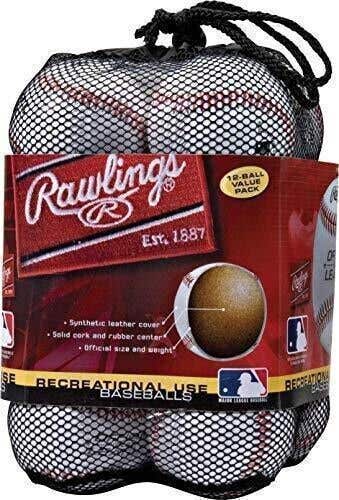 12 Rawlings Official League Recreational Baseballs dozen OLB3 baseball practice
