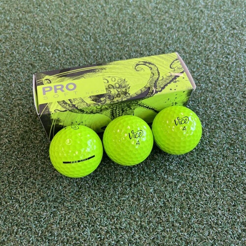 Vice Pro Soft Golf Balls Neon Lime One Sleeve (3 balls) Brand New