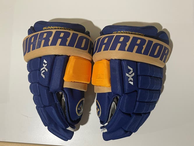 St Louis Blues Heritage Used Warrior 13" Pro Stock AX1 Pro Gloves