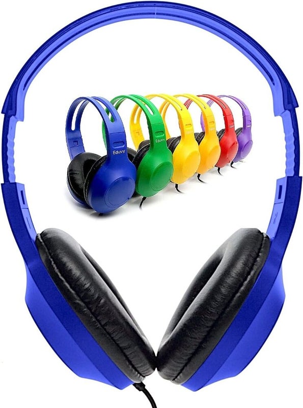 Eduvy Bulk Headphones for Classroom with Microphone, Pack of 24 Wired Head Phone