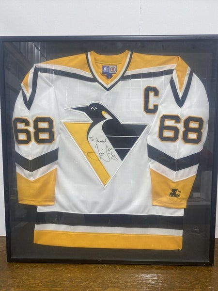 Vtg Jaromir Jagr Pittsburgh Penguins AUTOGRAPHED Starter Hockey Jersey L